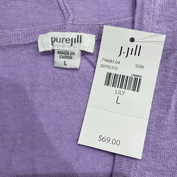 NEW J Jill WOMENS LARGE Purple "Lily" Sleeveless V-Neck Muscle Tee Shirt Top - Picture 13 of 16